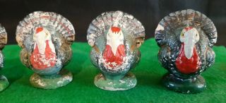 6 Vintage Ceramic Turkey Nik Nak Autumn Thanksgiving Design Decorations Japan 3