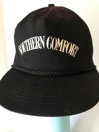 Vintage Southern Comfort Whiskey Take It Easy Black Corded Strapback Hat
