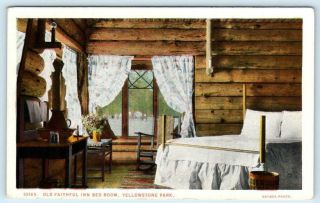 Yellowstone National Park Bedroom Old Faithful Inn C1920s Haynes Postcard