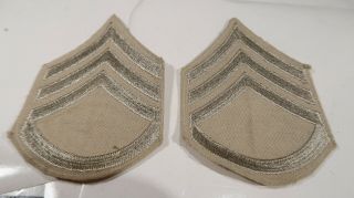 Wwii Us Army Staff Sergeant Stripes On Khaki With White/khaki Stripes