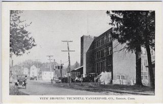 Bantam Ct Street View Trumbull Vanderpoel Company Old Cars Postcard