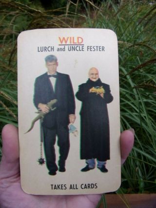 Vtg 1965 Game Card " Lurch And Uncle Fester " The Addams Family Halloween Decor
