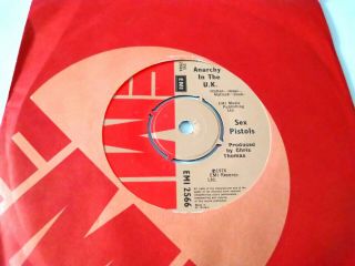 Sex Pistols 7 " - Anarchy In The U.  K Emi 2566 Rare & Orig 1976 Single Punk Rock
