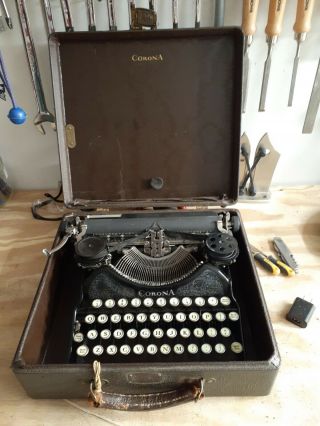 Vintage L C Smith Corona Portable Typewriter With Case