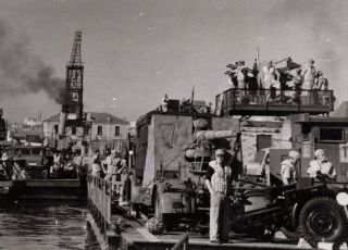 Wwii German Press Photo Afrikakorps Artillery And Aa Guns Port Of Tobruk Africa