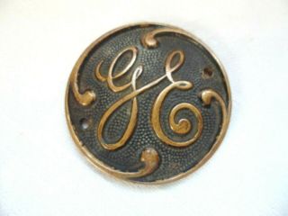 Vintage Ge General Electric 2.  5 " Brass Emblem With Holes
