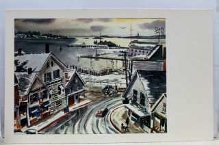 Maine Me Boothbay Harbor Winter Postcard Old Vintage Card View Standard Souvenir