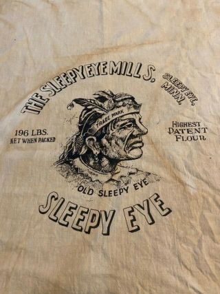 Sleepy Eye Mills Flour Sack Cloth Old Sleep Eye
