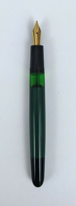 Vintage Pelikan 120 Green Fountain Pen M Nib Made in Germany Piston Filler 2