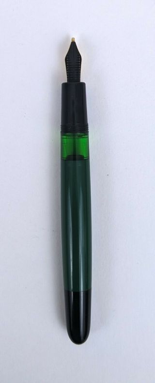 Vintage Pelikan 120 Green Fountain Pen M Nib Made in Germany Piston Filler 3