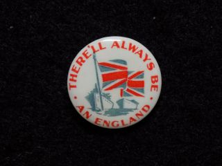 Wwii Era Patriotic English Celluloid Pin Back - There 