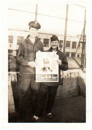 Ww Ii Era Photograph Of Men Holding A Hard To Find Poster