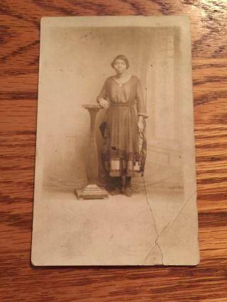 African American Lady Old Real Photo Postcard Black Americana Rppc