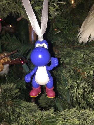Blue Yoshi Custom Christmas Ornament Nintendo Donkey Kong Mario Bros Ds