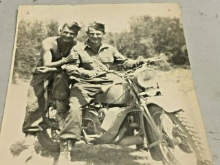 Photograph Two Soldiers on a German Motorcycle 2