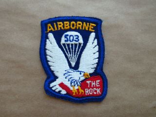 Wwii Era Us Army 503rd Pir The Rock Parachute Infantry Regiment Patch