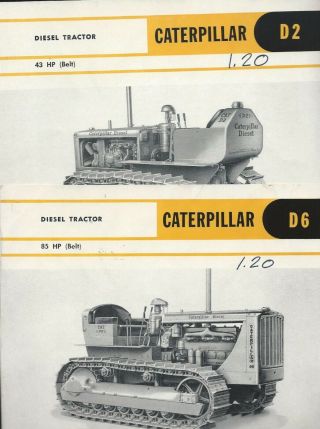 Vintage Caterpillar Specification Sheets – D2,  D4,  D6,  D7