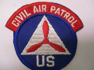 Wwii U.  S.  Civil Air Patrol Shoulder Patch On Blue Ribbed Material