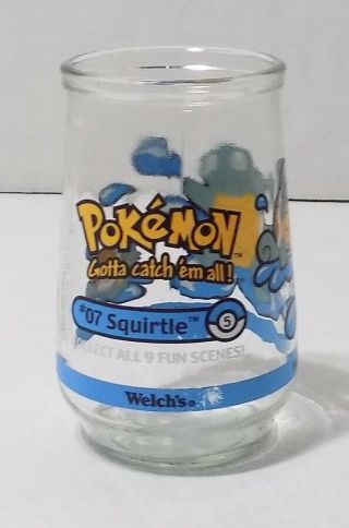 Welch ' s Pokemon Jelly Jar Cup Glass Squirtle 07 1999 2