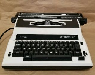 Royal Aristocrat Vintage Electric Portable Typewriter W/ Ribbon - For Repair