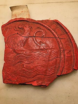 Fragment Of Large 17th Century Wax Seal From Document