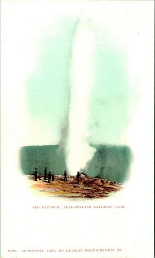 C41 - 6389,  Old Faithful Geyser,  Yellowstone Natl Park.  Private Mail Card.