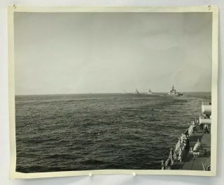 Ww2 Press Photo Convoy Of Navy Ships 8 " X 10 "