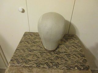 Vintage Millinery Cloth Canvas Mannequin Head Block Form Wig Hat Display 24 "