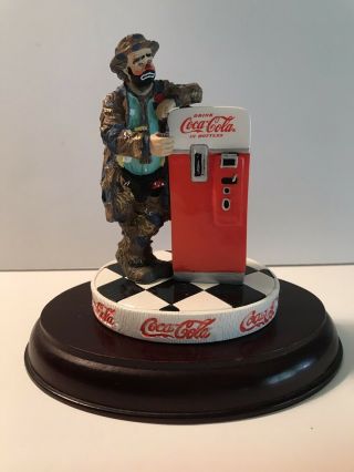 Emmett Kelly Coca Cola Collector The Pause That Refreshes 6762/19,  500 Wood Base