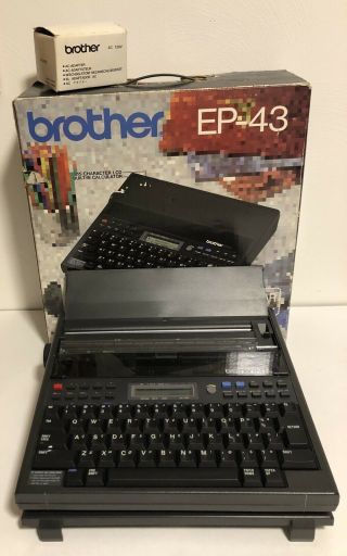 Brother Ep - 43 Portable Personal Electronic Typewriter W/ Ac Adapter,  Cover/stand