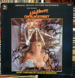 A Nightmare On Elm Street Vinyl Soundtrack Signed By Robert Englund Nancy & Tina
