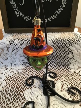 Old World Christmas Halloween Witch Ornament With Glitter Accents 3 - 3/4 " Tall