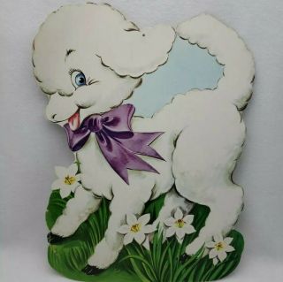 Vintage Easter Lamb Cardstock Die Cut Decoration Usa Eureka