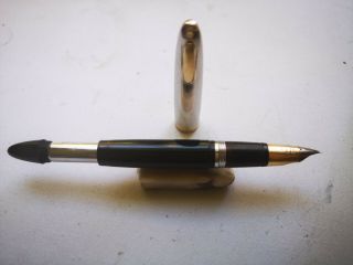 Restored Sheaffer White Dot Tuckaway Fountain Pen Triumph Nib 14k Black