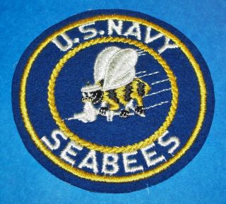 Cut - Edge Wool Ww2 U.  S.  Navy Seabees 4 Inch Pocket Patch,  2