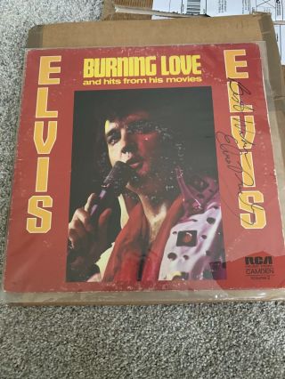 Elvis Presley Signed 45 Rpm Vinyl " Burning Love”