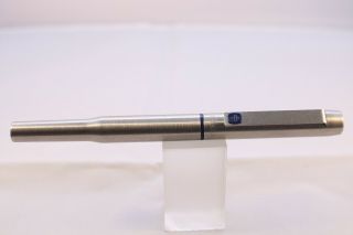 Vintage (c1980) Parker 25 Medium Fountain Pen,  Brushed Steel with Blue Trim 3