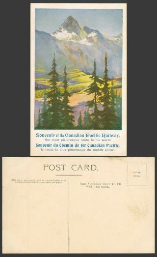 Canada Old Postcard Canadian Pacific Railway Most Picturesque Route In The World