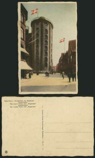 Denmark Old Postcard Copenhagen Round Tower & Regensen
