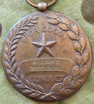 Engraved Wwii U.  S.  Army Good Conduct Medal Named To William S Greenburg