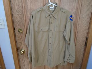 Vintage 16 X 33 Ww2 Wwii Army Air Corps Shirt With Patch