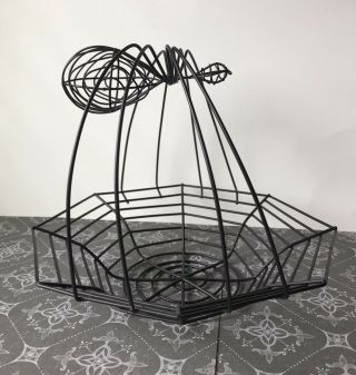 Halloween Metal Spider Web Basket - Candy - Fruit - Treat Bowl