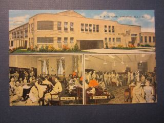Old Vintage 1944 Wwii - U.  S.  O.  Club Anniston Ala.  - Postcard - Army / Military