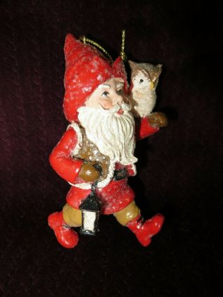 Christmas Ornament - Santa Claus With Owl