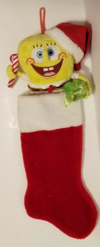 2004 Viacom Spongebob Squarepants Plush Christmas Stocking 23 " Long