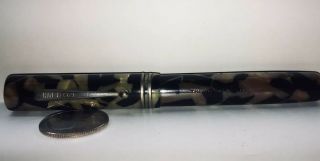 Vintage Belmont Fountain Pen 14k Flex Nib Marbled Look Made In Usa