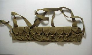 Wwii Japanese Ammo Pouch Belt Sling With 10 Pouches