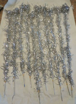 Vintage Mid - Century Modern Aluminum Branches For Silver Christmas Tree 10/packag