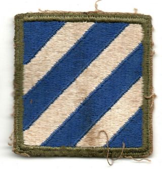 3rd Infantry Division Us Army Patch Ww2 Wwii Ssi Uniform Removed