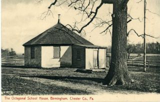 Old West Chester Pa Octagonal School House Birmingham Chester County Postcard